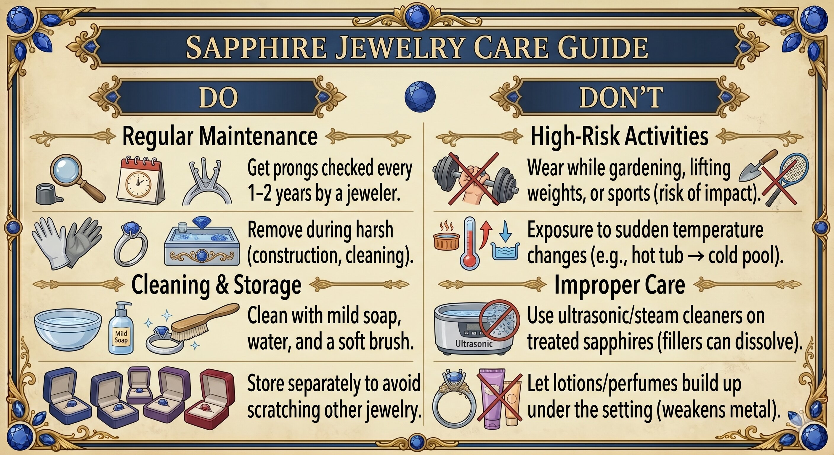 sapphire jewelry care guide